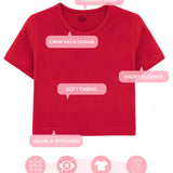 Girls Short Sleeve Crewneck Crop Top Tee