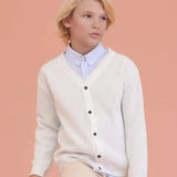 Lilax Little Boys Basic Long Sleeve V-Neck Classic Knit Cardigan Sweater