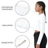 Lilax Girls' Long Sleeve Crop Top – Soft Cotton, 4-Way Stretch, Breathable Everyday Tee