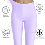 Girls Shiny High Waisted Leggings – Dance & Gymnastics Stretch Tights