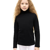 Little Girls Cotton Long Sleeve Basic Turtleneck T-Shirt