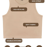 Girls' Double Lined Sleeveless Basic Crop Tank Top