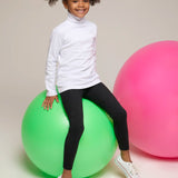 Girls' Basic Long Sleeve Turtleneck Cotton T-Shirt
