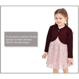 Little Girls' Knit Long Sleeve Button Closure Bolero Cardigan Shrug