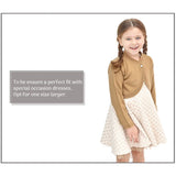 Little Girls' Knit Long Sleeve Button Closure Bolero Cardigan Shrug