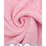 Baby Girl Cotton Knit Heart Receiving Blanket