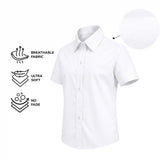 Lilax Boys Classic Short Sleeve Button Down Casual Solid Dress Shirt
