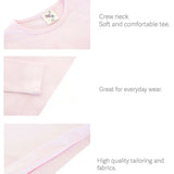 Lilax Girls' Basic Long Sleeve Round Neck Cotton T-Shirt