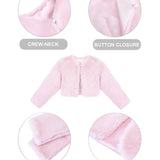 Girls Cozy Long Sleeve Crew Neck Dress Coat