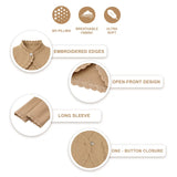 Little Girls' Knit Long Sleeve Button Closure Bolero Cardigan Shrug