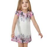 Little Girls Floral Short Sleeve Summer Dress