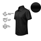 Lilax Boys Classic Short Sleeve Button Down Casual Solid Dress Shirt