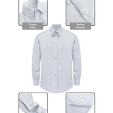 Lilax Boys' Button Down Shirt Solid Long Sleeve Dress Shirt