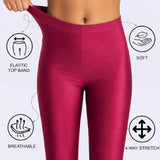 Girls Shiny High Waisted Leggings – Dance & Gymnastics Stretch Tights