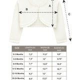 Baby Girls' Long Sleeve Knit Button Closure Bolero Shrug