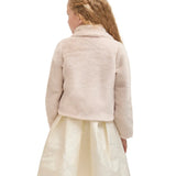 Girls Faux Fur Bolero Oversized Collar Jacket