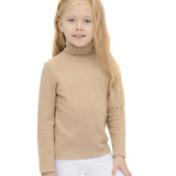 Little Girls Cotton Long Sleeve Basic Turtleneck T-Shirt