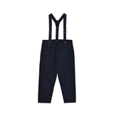 Boys Cotton Plaid Suspender Pant Set