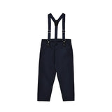 Boys Cotton Plaid Suspender Pant Set