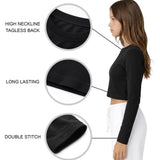 Lilax Girls' Long Sleeve Crop Top – Soft Cotton, 4-Way Stretch, Breathable Everyday Tee