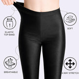 Girls Shiny High Waisted Leggings – Dance & Gymnastics Stretch Tights