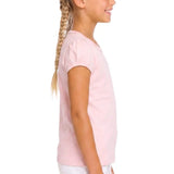 Girls' Basic Short Puff Sleeve Round Neck Cotton T-Shirt
