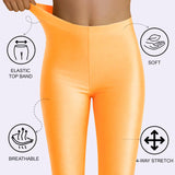 Girls Shiny High Waisted Leggings – Dance & Gymnastics Stretch Tights
