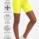 Lilax Girls Athletic Shorts with Pocket High Waisted Biker Shorts for Dance Yoga Gymnastics