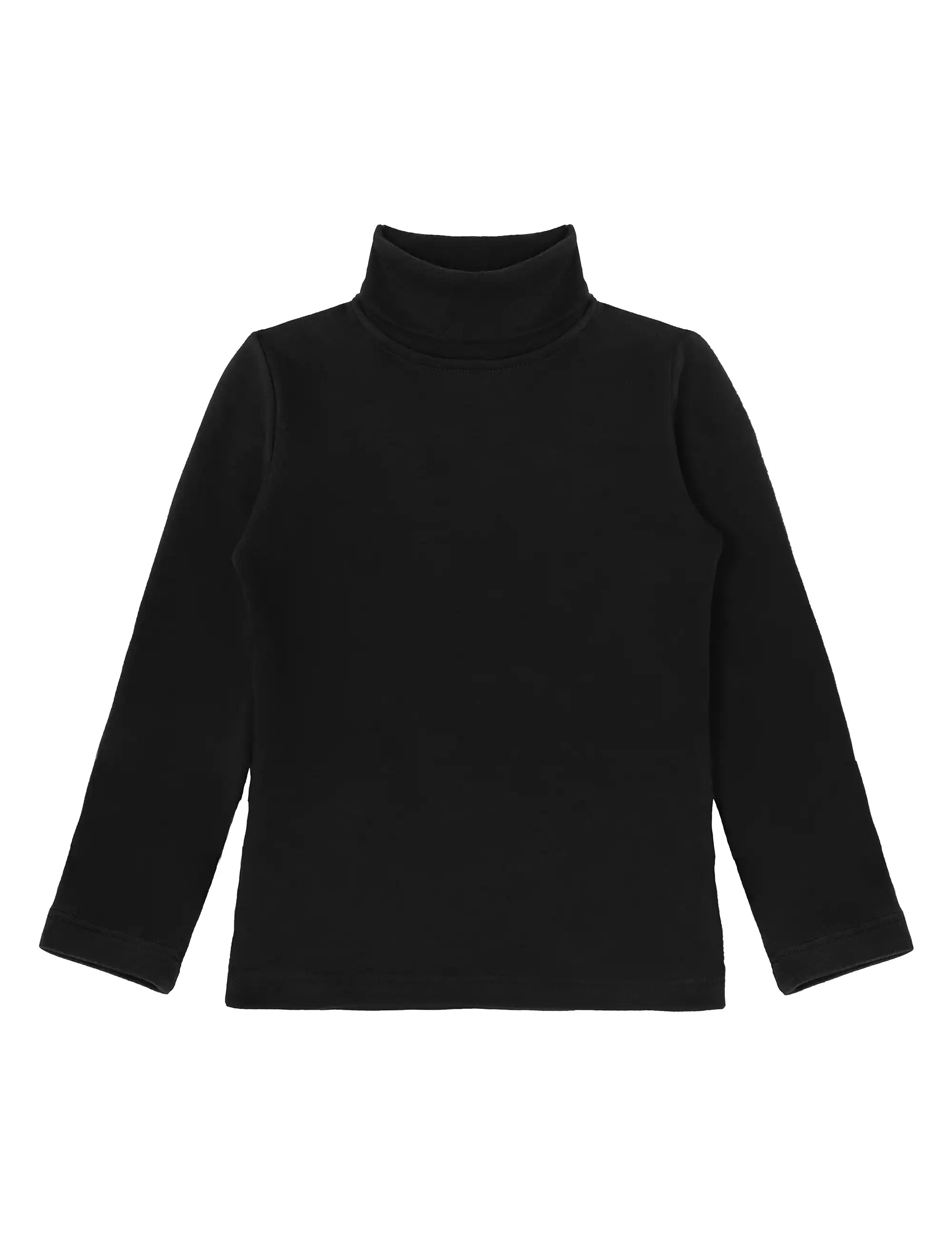 Girls' Basic Long Sleeve Turtleneck Cotton T-Shirt