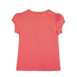 Girls' Basic Short Puff Sleeve Round Neck Cotton T-Shirt