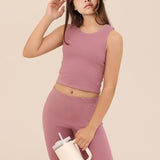 Girls' Double Lined Sleeveless Basic Crop Tank Top