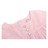 Toddler Cotton Floral Embroidered Short Sleeve Dress