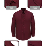 Boys' Button Down Shirt Solid Long Sleeve Dress Shirt