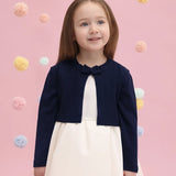 Little Girls' Long Sleeve Bowknot Closure Bolero Cardigan