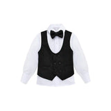 Toddler & Youth Boys 4 Piece Formal Suit Set V-Neck Vest White Dress Shirt Dress Pants and Bowtie 6-12 Years
