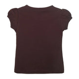Girls' Basic Short Puff Sleeve Round Neck Cotton T-Shirt