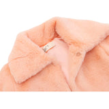 Girls Faux Fur Shrug Jacket Tied Ribbon Cozy Bolero