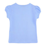 Girls' Basic Short Puff Sleeve Round Neck Cotton T-Shirt