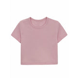Girls Short Sleeve Crewneck Crop Top Tee