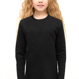 Little Girls Cotton Long Sleeve Basic Crewneck T-Shirt