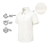 Lilax Boys Classic Short Sleeve Button Down Casual Solid Dress Shirt