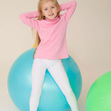 Girls' Basic Long Sleeve Turtleneck Cotton T-Shirt