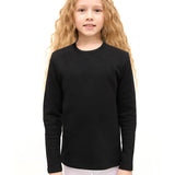 Little Girls Cotton Long Sleeve Basic Crewneck T-Shirt