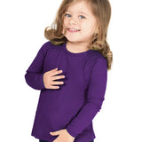 Little Girls Cotton Long Sleeve Basic Crewneck T-Shirt