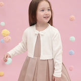 Little Girls' Long Sleeve Bowknot Closure Bolero Cardigan