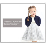 Little Girls' Knit Long Sleeve Button Closure Bolero Cardigan Shrug