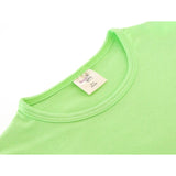Girls' Basic Short Puff Sleeve Round Neck Cotton T-Shirt