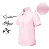 Lilax Boys Classic Short Sleeve Button Down Casual Solid Dress Shirt