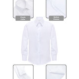 Lilax Boys' Button Down Shirt Solid Long Sleeve Dress Shirt