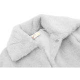 Girls Faux Fur Shrug Jacket Tied Ribbon Cozy Bolero